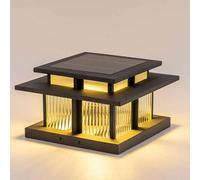 KUEYANB Fence Post Cap Lamp Outdoor Lampshade Solar Pillar Light Auto Sensor Exterior Lighting for Yard Patio Courtyard Waterproof Modern Garden Gate Column Lamp Easy to Install Lawn Light Fixture