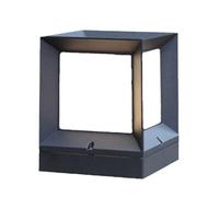 KUEYANB Modern Hardwired Pillar Light Square Outdoor Black Metal Post Cap Light Waterproof Square Exterior Lamp Post Lantern Head Wet Location Rated Minimalist Lamp Fixture for Courtyard Gate Lawn