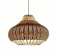 KUEYANB Rattan Ceiling Pendant Lights, Hand-Woven Wicker Chandelier, Kitchen Island Decorative Crafts Hanging Lamp, Southeast Asia Style Antique Lanterns Lampshade, Kitchen Island Lighting Fixtures
