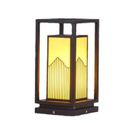 KUEYANB Rectangular Post Cap Lamp Chinese Outdoor Waterproof Column Light for Deck Fence Waterproof Exterior Lamp Post Lantern Head for Villa Courtyard Wet Location Rated Easy to Install Pillar Light