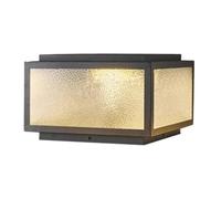 KUEYANB Solar Post Cap Lights Outdoor Courtyard Lawn Column Lamp Modern Waterproof Exterior Lamp Post Lantern Head for Patio Porch Wet Location Rated Auto Sensor Exterior Lighting for Fence Deck