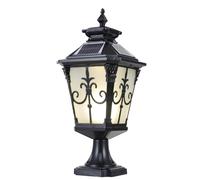 KUEYANB Solar Post Light for Villa Gate Outdoor Lighting Fixture for Garden Courtyard Auto On/Off Exterior Column Lamp for Porch Deck Lawn Waterproof Easy to Install Pillar Lamp for Driveway Entrance
