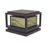KUEYANB Square Post Cap Light Waterproof E27 Column Light for Landscape Garden Wet Location Rated Outdoor Post Lamp Hard Wired Modern Minimalist Column Lamp for Fence Deck Courtyard Garden Lawn