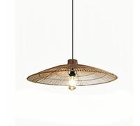 KUEYANB Wabi-Sabi Style Rattan Chandelier, E26 Screw Dining Room Ceiling Pendant Light, Chinese Retro Living Room Hanging Lamp, Bedroom and Bedside Decor Lighting Fixtures, for Kitchen Island Table