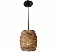 KUEYANB Wabi-Sabi Style Rattan Chandelier, Retro Home Decoration Pendant Lamp, E26 Screw Dining Table Bar Hanging Lights, Southeast Asian Tea Room B&B Ceiling Lighting Fixtures, for Kitchen Island