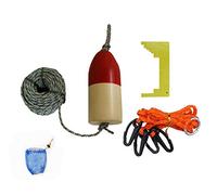 KUFA 1/4" Diameter x 100' Leaded Rope/(11" Float)/Harness/Clipper/Bait Bag Combo Red/White