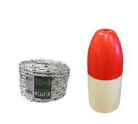 KUFA Sports 11" Red/white Bullet float and 5/16" x100' Non-Lead Sinking rope set for Crab Pot (FWM-100)