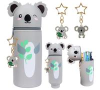 KufaerBeam 2 in 1 Soft Pencil Case, Kawaii Silicone Pencil Case, orange, M, koala