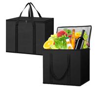 KufaerBeam 35L Insulated Collapsible Cooler Food Delivery Bag, Heavy Duty Cooler Bags for Frozen Food Delivery, Insulated Shopping Bags,Cooling Foods Bag for Camping BBQ Shopping Fishing Family