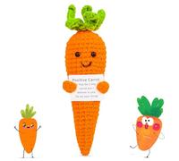 KufaerBeam Funny Positive Vegetable Crochet Plushies, Emotional Support Carrot with Positive Card, Motivational Mental Health Gifts for Colleagues, Friends,Classmate(Positive Vegetable Carrot Edition)
