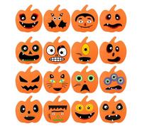 KufaerBeam Halloween Pumpkin Stickers, Funny Pumpkin Expressions Stickers, 16 PCS Pumpkin Decorating Stickers, for Laptop, Bumper, Skateboard, Water Bottles, Computer,Phone, for Kids Teens Adult