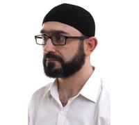 Kufi Hats for Men, Taqiya, Takke, Turkish Muslim Winter Cross Patterned Woven Caps, Peci, Islamic Prayer Skullcap, Islamic Gifts, Black 1