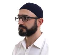 Kufi Hats for Men, Taqiya, Takke, Turkish Muslim Winter Cross Patterned Woven Caps, Peci, Islamic Prayer Skullcap, Islamic Gifts, Dark Blue