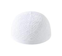 Kufi Hats Men - Soft Embroidery Skull Cap, Comfortable Beanie Kufi Hat, Cultural Style Enhancement, Stylish Prayer Cap, MuslimsHeadwear | Classic Hat for Dad Husband Son Family Friends Adults White