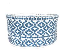 Kufi Men's Unisex Skull Cap Broad Strap Solid Hat with Hand Embroidery Kufi Caps Knitted Beanie Summer Headwear Long Hats, White Blue, X-Large