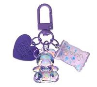 KUFptva Vibrant Hear Bear Pendant Keychain Colorful Candy Keychain Decoration Bag Decoration Stylish Keychain Bag Accessory