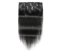Kufughty 16Inch Clip in Extensions Human-Hair Clip Straight Hair Extensions Seamless Skin Weft Clip-on Hair Pieces Easy Install Easy to Use