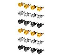 Kufughty 24Pcs Guitar Strap Buttons Lock Pins Guitar Metal Strap Buttons for Acoustic Guitar, Electric Guitar, Bass, Ukulele