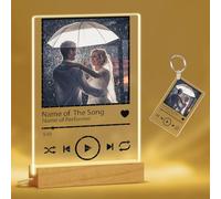 Kufutee Custom Personalised Spotify Plaque Photo Acrylic Song Album Cover, Customised Spotify Music Plaque Frame Decorative Signs Music Plaques,black frame