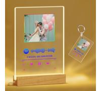 Kufutee Personalised from Spotify Plaque Music Plaque LED Acrylic Song with Photo Personalised Gifts for Valentine's Day Christmas Anniversary Birthday Mothers Day Him Her Women Men,multicolor frame