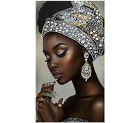 KUFWKEY African Diamond Art Kits for Adults,Partial 5D Diamond Painting kit,Special Shaped Diamond Art,Sparkling gem Art,Woman Diamond dots Kits,DIY Mosaic Kits,Home Decor,Big Size 16X28 inch