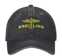 KUGEUII Outdoor Unisex Sports Breitling Logo Men's and Women's Yellow Denim Baseball Cap Design Trucker Cap Spring Casual Hiking Fishing Sunscreen Snapback Cap Gifts