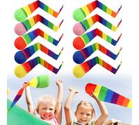 Kugliwa 10 Pack Throw and Catch Ball Rainbow Playground Ball with Rainbow Tail Catch Tail Foam Balls Sports Comet Balls for Sensory Training Outdoor Games Activities