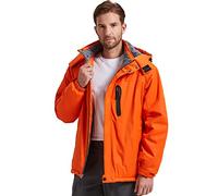 Kugnala Men's Winter Skiing Jacket Waterproof Warm Snow Fleece LiningCoat Mountain Hooded Windproof Rain Jacket S-4XL, Orange, 5XL