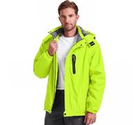 Kugnala Men's Winter Skiing Jacket Waterproof Warm Snow Fleece LiningCoat Mountain Hooded Windproof Rain Jacket S-6XL, Yellow, L