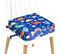 Kugooyi Booster Seat for Dining Table, Thick Waterproof Demountable Washable Non-Slip Belts Attach to Chair Heighten Pad Portable Travel Storage Kids Baby Increasing Cushion (Dinosaur Blue)