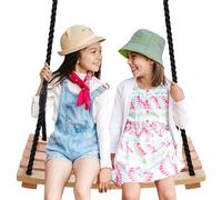 Kugooyi Swing Outdoor - Wooden Swing Seat Adults Children Garden Playground Swing with Adjustable Rope for Indoor Outdoor (60 * 25cm)