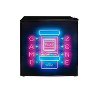Kuhla Table Top Mini Fridge with Ice Box 45 Litre Adjustable Thermostat, Door Racks & Removable Shelf, Small Drinks Fridge Gamer Design Black KTTF0E6B-1019