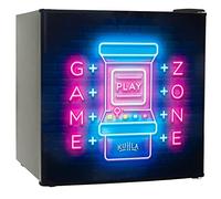 Kuhla Table Top Mini Fridge with Ice Box 45 Litre Adjustable Thermostat, Door Racks & Removable Shelf, Small Drinks Fridge Gamer Design Black KTTF0E6B-1019