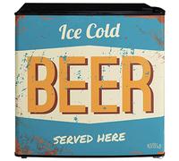 Kuhla Table Top Mini Fridge with Ice Box 45 Litre Adjustable Thermostat, Door Racks & Removable Shelf, Small Drinks Fridge Ice Cold Beer Design Black KTTF0E6B-1011