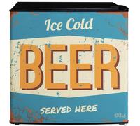 Kuhla Table Top Mini Fridge with Ice Box 45 Litre Adjustable Thermostat, Door Racks & Removable Shelf, Small Drinks Fridge Ice Cold Beer Design Black KTTF0E6B-1011