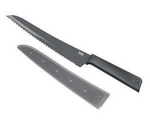 KUHN RIKON 24206 Colori+ Non-Stick Bread Knife with Safety Sheath, 32.5 cm, Grey