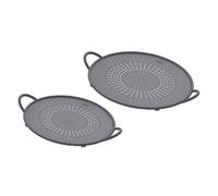 Kuhn Rikon 26 & 30cm Silicone Grey 2 Piece Splatter Guard Set