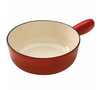 Kuhn Rikon 32008 Caquelon Fondue Pot 20 cm Suitable for Induction Cookers Cast Iron, Red, 30.3 x 21 x 7 cm
