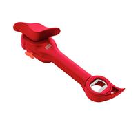 Kuhn Rikon 5-in-1 Can, Jar & Bottle Opener. Self-Attaching Can Opener with Lid-Lifter for Weak Hands - 3 Year Guarantee, Red