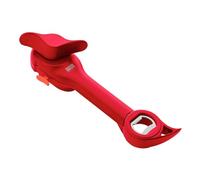 Kuhn Rikon 5-in-1 Can, Jar & Bottle Opener. Self-Attaching Can Opener with Lid-Lifter for Weak Hands - 3 Year Guarantee, Red