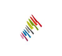 KUHN RIKON 5-Piece Everyday Knife Set, Multicolour, Red, Green, Grey, Blue & Fuchsia