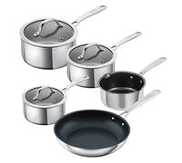 Kuhn Rikon Allround 5-Piece Professional Cookware Set - Stainless Steel Saucepans (1.5L, 2.3L & 3L), Non-Stick Frypan & Milk Pan - Suitable for All hobs - Induction, Gas & Ceramic