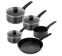 Kuhn Rikon 5-Piece Mixed Set - 1.5L/16cm, 2.2L/18cm & 3L/20cm Saucepans, 1.4L/16cm Milk Pan & 24cm Frying Pan, Non-Stick Pans with Stay-Cool Handles. Oven, Dishwasher & Induction Pans - Easy Induction