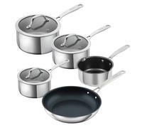 Kuhn Rikon Allround 5-Piece Professional Cookware Set - Stainless Steel Saucepans (1.5L, 2.3L & 3L), Non-Stick Frypan & Milk Pan - Suitable for All hobs - Induction, Gas & Ceramic