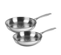 Kuhn Rikon Allround Stainless Steel Uncoated Induction Safe Frying Pan, Set Of 2, 24Cm & 28Cm