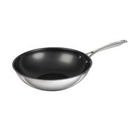 Kuhn Rikon Allround Non-Stick Wok, 24cm. Triple Layer Non-Stick Coating. 18/10 Stainless Steel. Suitable for All Hobs (Including Induction). Riveted Stay-Cool Handle. Oven Safe & Dishwasher Proof