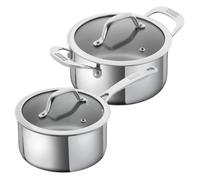 Kuhn Rikon Allround 2-Piece Stainless Steel Cookware Set - 1.5L Saucepan & 2.3L Pot with Stay-Cool Handles & Glass Lids - Suitable for All hobs - Induction, Gas & Ceramic