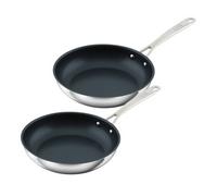 Kuhn Rikon Allround Stainless Steel Non-Stick Frying Pan, Set Of 2, 24Cm And 28Cm
