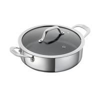 Kuhn Rikon Allround Stainless Steel Shallow Casserole Pot with Glass Lid
