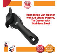 Kuhn Rikon Can Opener with Lid-Lifting Pincers, Tin Opener with Stainless Steel